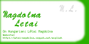 magdolna letai business card