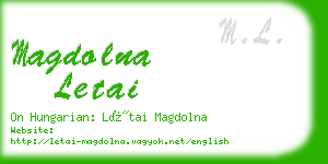 magdolna letai business card